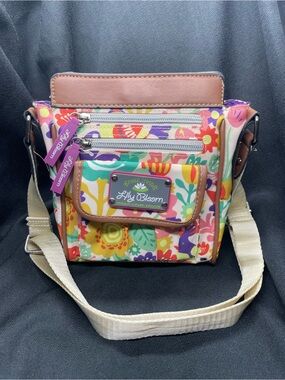 Lily Bloom Green Living Floral Crossbody Purse